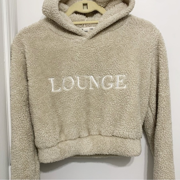 LOUNGE Underwear Cozy Teddy Crop Hoodie - Picture 9 of 9